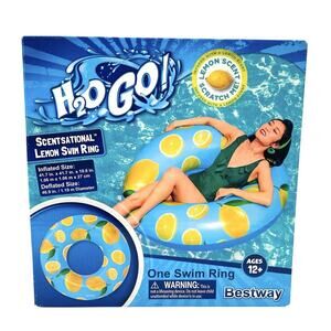 H2OGo!‎ Scentsational Lemon Swim Ring Inflatable Pool Float Lake Beach Vacation